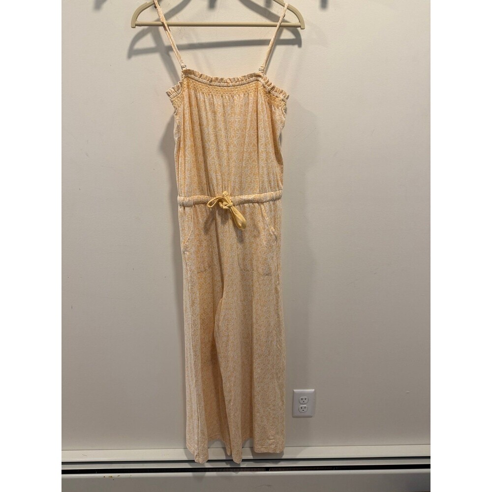 Pact Organic Cotton Yellow Floral Jumpsuit - Small